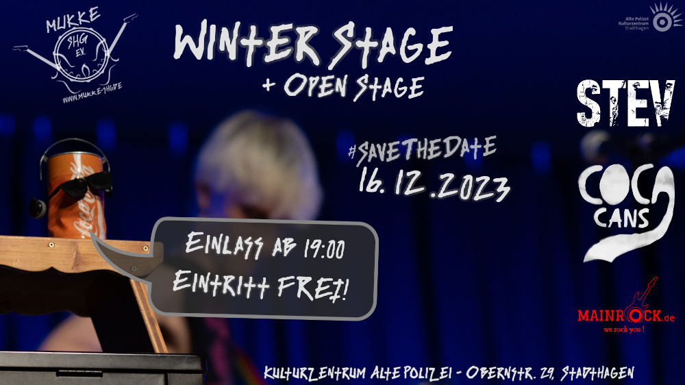 Ankündigung der WinterStage 2023 der OpenStage von Mukke SHG e.V.